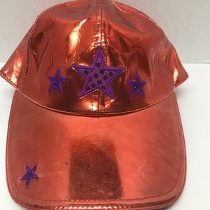 Ladies Red Baseball Hat/Cap with Stars